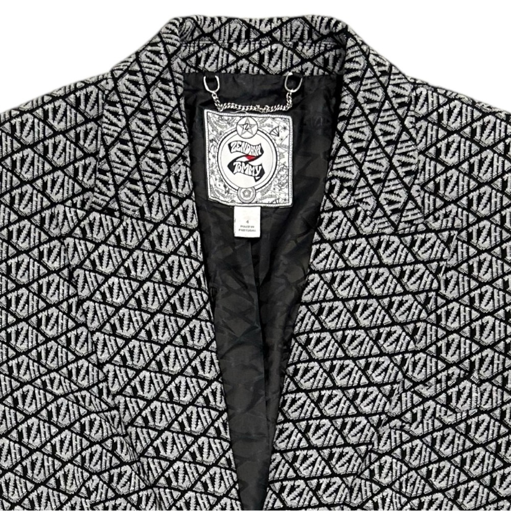 EUC Tommy Hilfiger Black and White Patterned Blazer - Picture 5 of 12